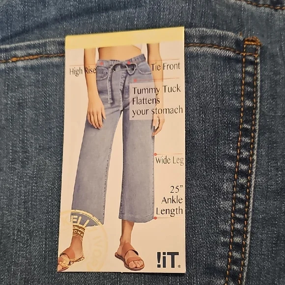 !it jeans Kelly Wide-Leg Jeans with Waist Tie - Denim Blue - Picture 9 of 10